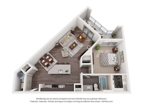 a floor plan of a house with a bedroom and a living room